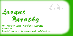 lorant marothy business card
